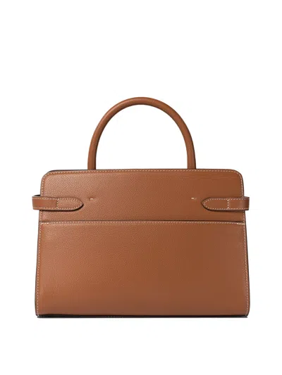 Le Tanneur Emilie Pebbled Leather Medium-sized Handbag In Brown