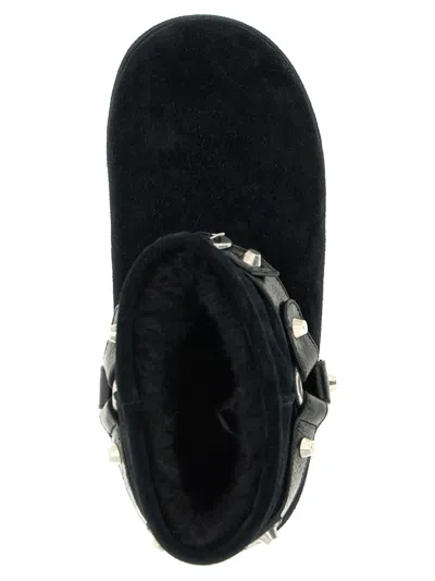 Balenciaga Women Leather And Wool Alaska Soft Bootie Boots In Black