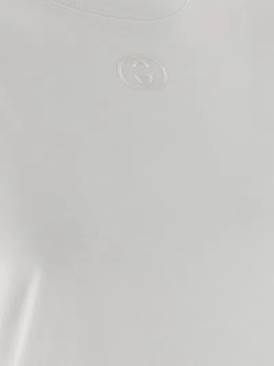 Gucci Incrocio Gg T-shirt White In Gray