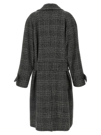 Balenciaga One Layer Raglan Coat In Gray