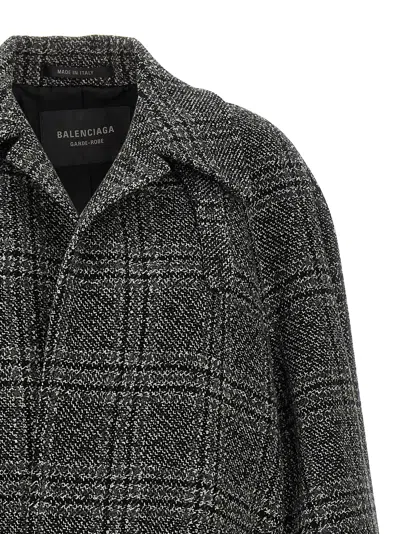 Balenciaga One Layer Raglan Coat In Gray