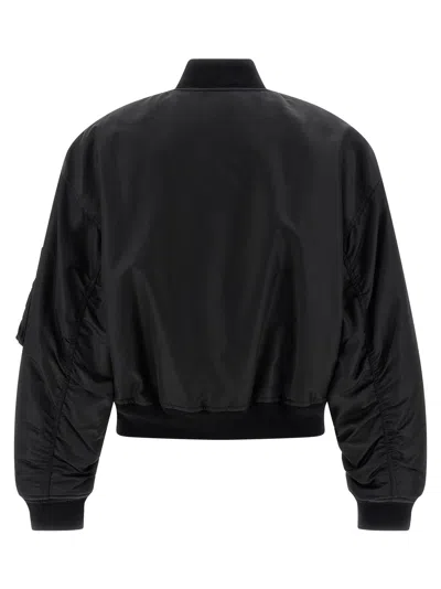 Balenciaga Standard Technical Satin Bomber Jacket In Black