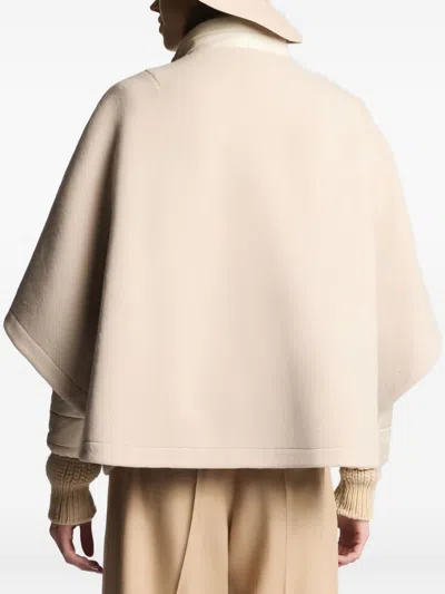 Fay Detachable Double Quilted Cape With Zip In Neutral