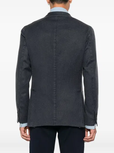 Boglioli Tailored Blazer With Peak Lapels And Pockets In Gray