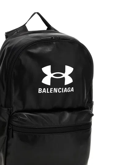 Balenciaga Smooth Lambskin Backpack With Front Logo In Pattern
