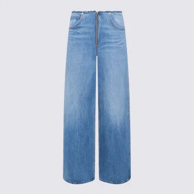 Alexander Wang Vintage Marbled Blue Cotton Jeans In Blue