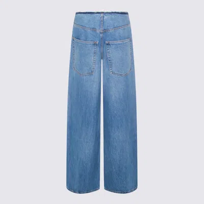 Alexander Wang Vintage Marbled Blue Cotton Jeans In Blue