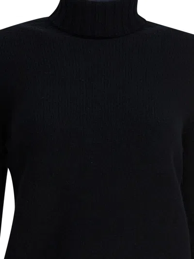 Drumohr Long Sleeves Turtle Neck Oversized Sweater In Black