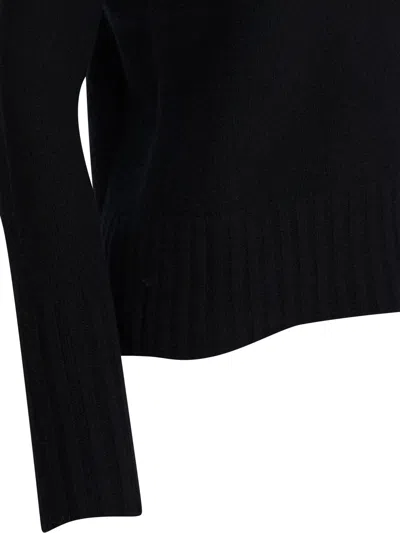 Drumohr Long Sleeves Turtle Neck Oversized Sweater In Black