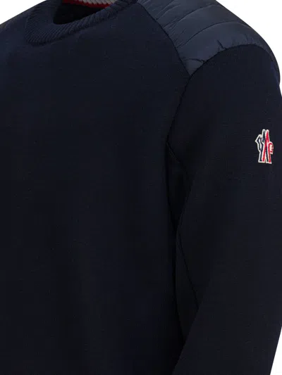 Moncler Grenoble Blue Wool Blend Knitwear In Blue
