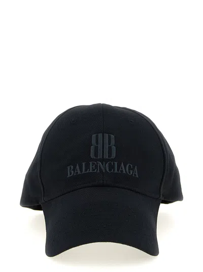 Balenciaga Logo-embroidered Baseball Cap In Black