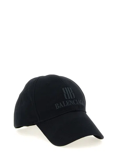 Balenciaga Logo-embroidered Baseball Cap In Black