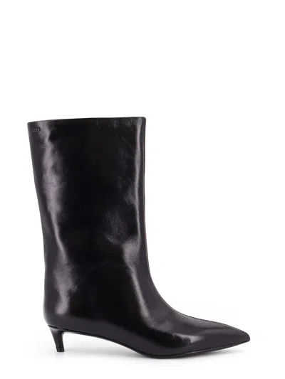 Hugo Boss 35mm Pointed-toe Leather Boots In Black