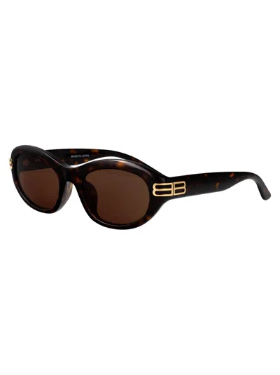 Balenciaga Round Sunglasses Bb0434 Sk 002 In Brown