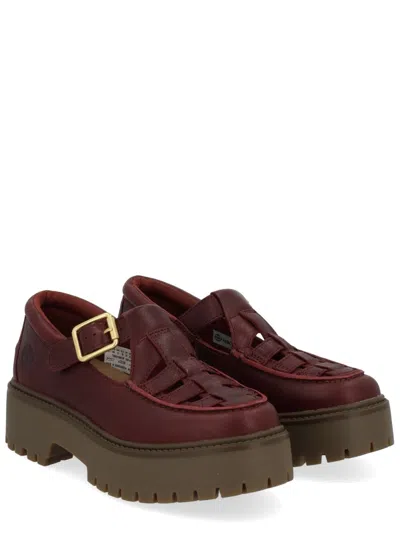 Timberland Loafer With Buckle In Burgundy