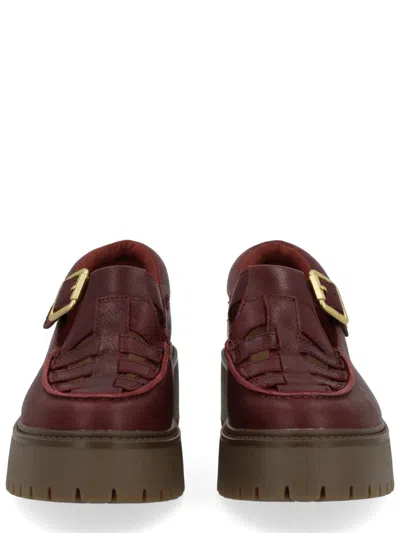 Timberland Loafer With Buckle In Burgundy