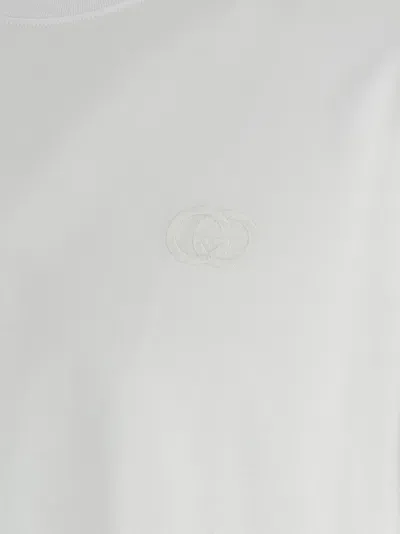 Gucci T-shirt Aus Baumwolljersey Mit Stickerei In White