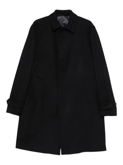 Lardini Cashmere Outerwear Coat With Classic Collar In Black