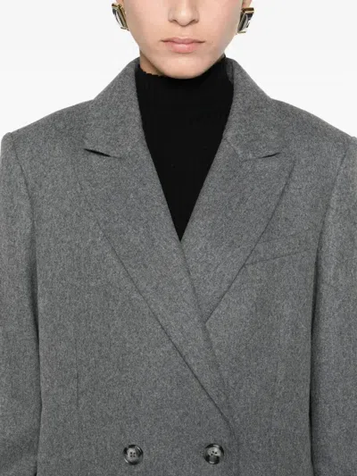 Apc A.p.c. A.p.c. Lucy Double-breasted Wool Blazer In Gray