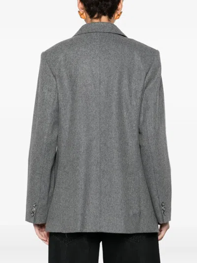 Apc A.p.c. A.p.c. Lucy Double-breasted Wool Blazer In Gray