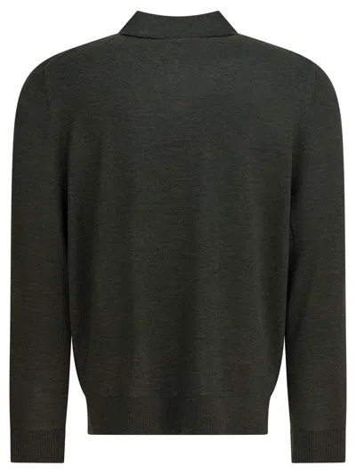 Vince Merino Wool Polo Shirt Polo Shirts Grey In Gray