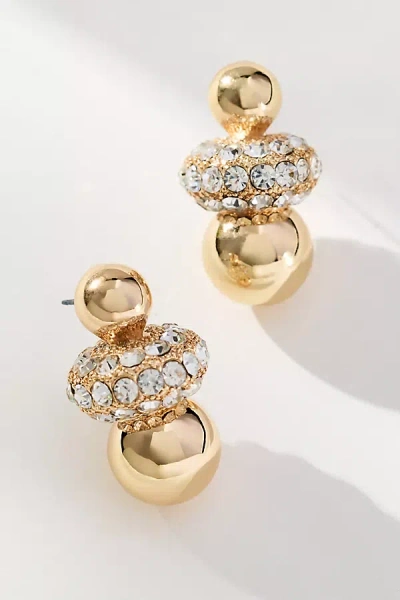 By Anthropologie Mixed Crystal Drop Earrings In Gold