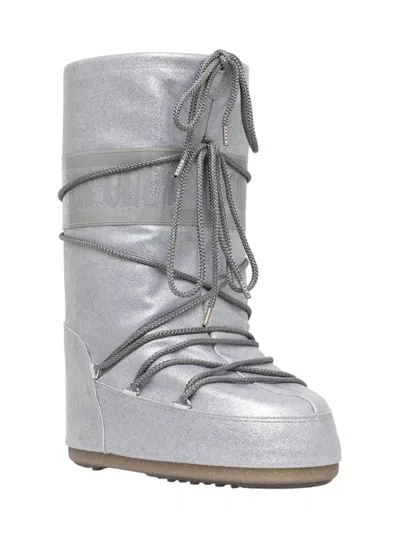 Moon Boot Icon Glitter Snow Boots In Gray