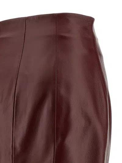 Balmain Front Zip Skirt Skirts Bordeaux In Burgundy