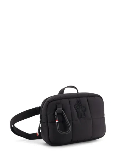 Moncler Quilted Nylon Shoulder Bag With Adjustable Strap In Black
