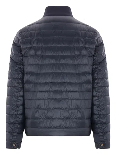 Herno Men Nylon Reversible Down Jacket In Blue