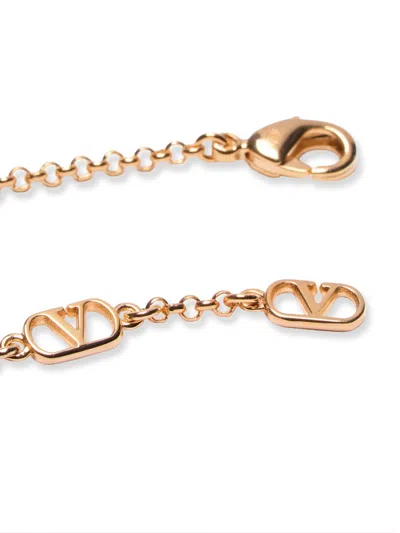 Valentino Chain Link Necklace Pearl Pendant In Gold