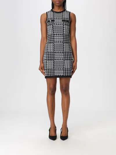 Twinset Black And White Viscose Dress In Black