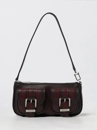 Michael Kors Rectangular Burgundy Leather Shoulder Bag In Pattern