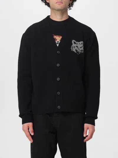Maison Kitsuné Black Fox Head Cardigan With Buttons Closure In Black