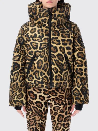 Goldbergh Pantera Leopard-print Hooded Padded Recycled Down Ski Jacket In Multi