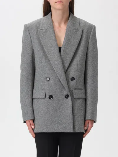 Pinko Double-breasted Wool Blend Jacket In Gray