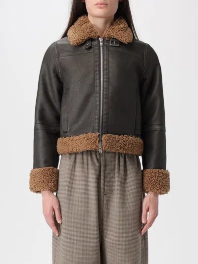 Stand Studio Fur Coat  Woman Color Black In Brown