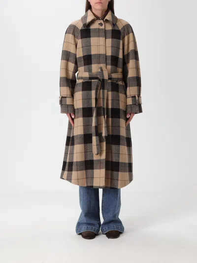 Tommy Hilfiger Check Wool Blend Oversized Belted Coat In Brown