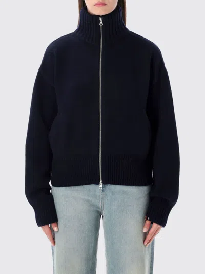 Extreme Cashmere Minimalist Zip-up Jacket With High Collar In Black