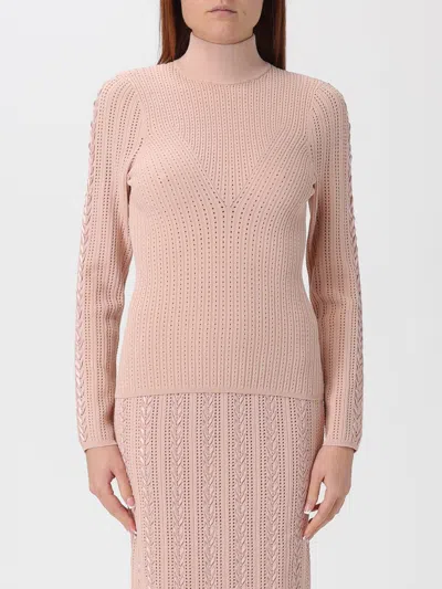 Liu •jo Liu Jo Ribbed Knit Flower Embellishment In Pink