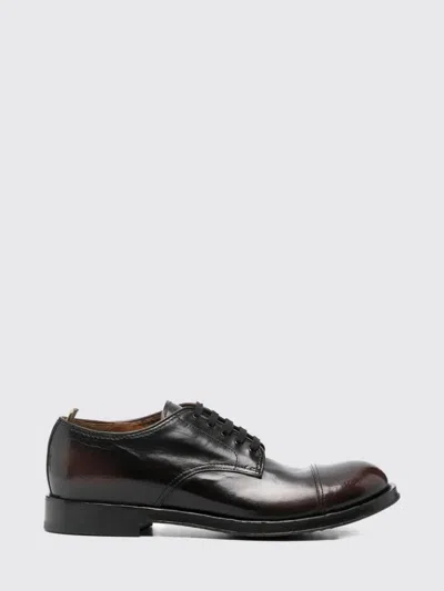 Officine Creative Leather Derby Shoes In Burgundy