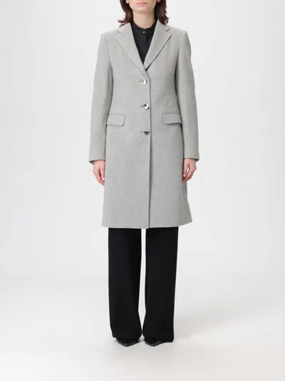 Tagliatore Longline Coat With Button Cuffs And Pockets In White