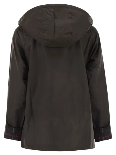 Barbour Avon Waxed Cotton Jacket In Black