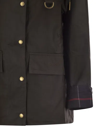 Barbour Avon Waxed Cotton Jacket In Black