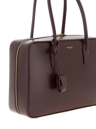 Saint Laurent Grape Leather Sac De Jour Handbag