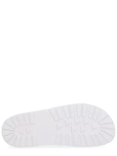 Versace Jeans Couture Flat Open Toe Sandals Shelly Bottom In White