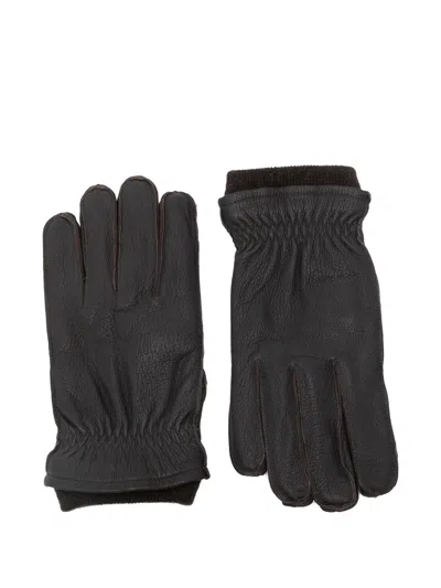 Barbour Highfield Leather Gloves Accessories In Black