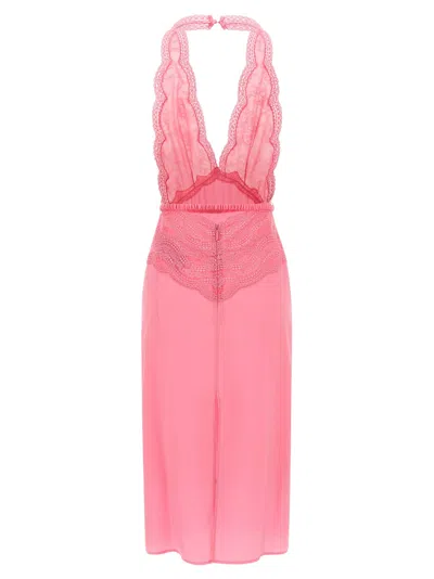 Gucci Women Satin And Lace Dress In Pink