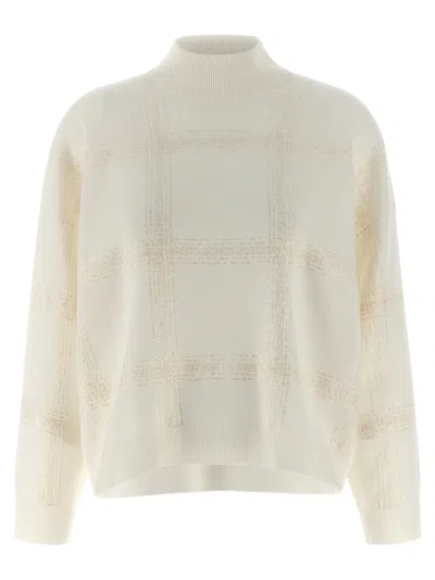 Brunello Cucinelli Sequin Sweater Sweaters And Cardigans White In Neutral