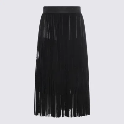 Dolce & Gabbana Silk Organza Midi Skirt In Black